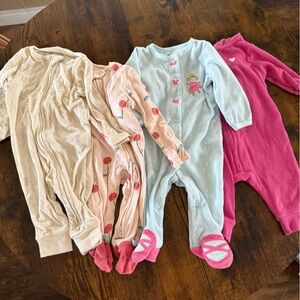 Cloud Island Kids Pajama Set - Cream, Pink, and Blue